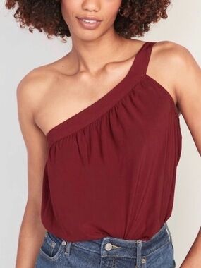 Old Navy Asymmetrical One-Shoulder Smock Cami Top, Red, NWT, Women’s Size Small